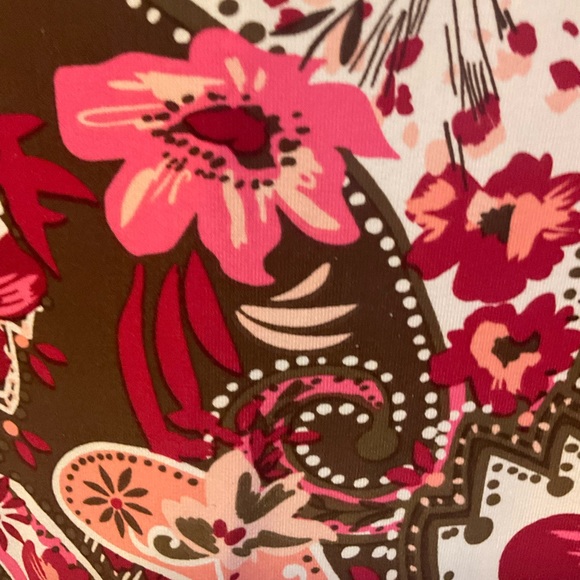 Susan Lawrence Brown Pink Paisley Dress Size S Poly/Spandex. SKU 15 - Picture 2 of 3